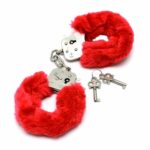 Police Handcuffs With Soft Red Fur - Image 2