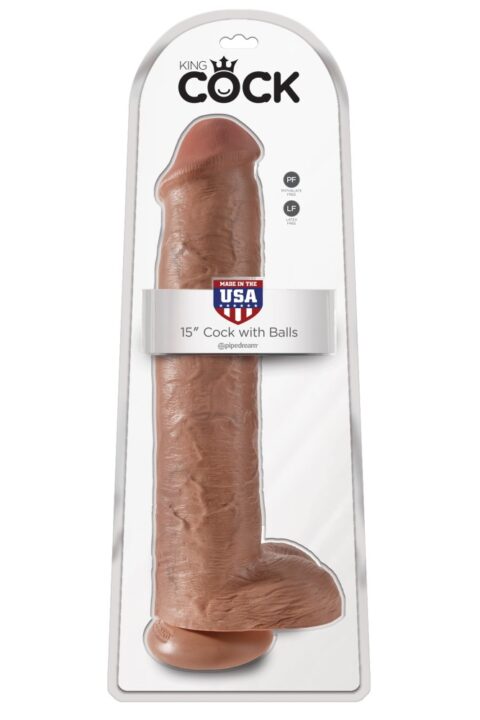 15" Cock with Balls  Tan