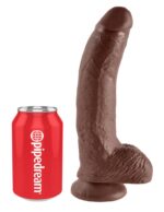 9" Cock with Balls  Brown - Image 3