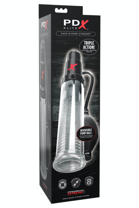 Suck-N-Pump Stroker  Clear/Black