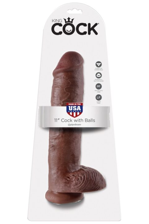 11" Cock with Balls  Brown