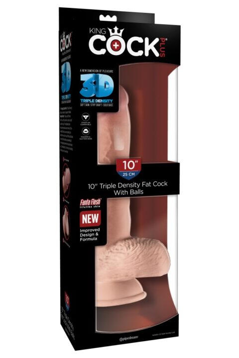 10" Triple Density Fat Cock with Balls Light