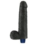 9" REAL SOFTEE Rechargeable Vibrating Dildo(Black) - Image 9