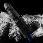 10" REAL SOFTEE Rechargeable Vibrating Dildo(Black) - Image 4