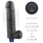 10.5" REAL SOFTEE Rechargeable Vibrating Dildo(Black) - Image 6