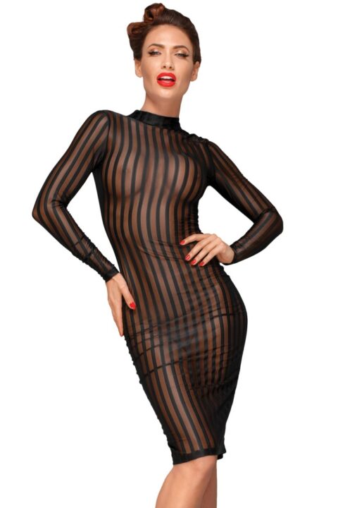 Classic dress made of elastic tulle - XL