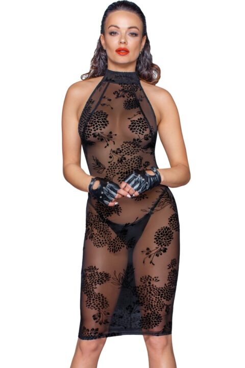 Midi tulle dress with velvet straps in the back - XL