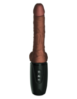 7.5" Thrusting Cock with Balls Brown - Image 4
