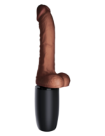 7.5" Thrusting Cock with Balls Brown - Image 5