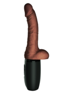 7.5" Thrusting Cock with Balls Brown - Image 2