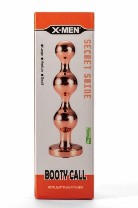 X-Men Secret Shine Booty Call Metal Butt Plug with Gem Gold M